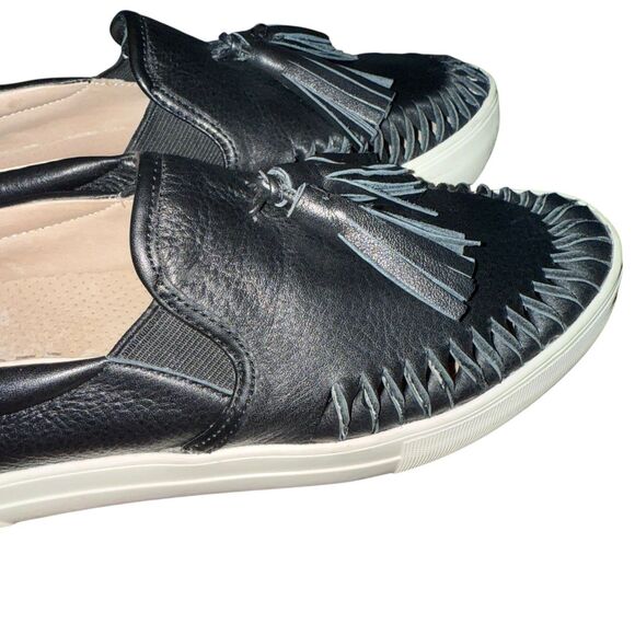 J/Slides Shoes Women Size 8 Aztec Black Platform Leather Slip-On Sneakers - Picture 6 of 6